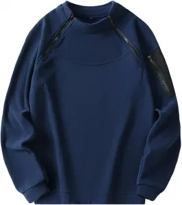 Мужской 1/4 Zip Pullover Sweatshirt Casual Long Sleeve Vintage Loose Fit