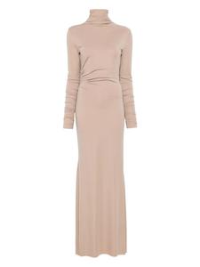 A.M.G. платье макси со сборками, коричневый