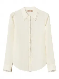 Крепдешиновая рубашка Twinset, белый