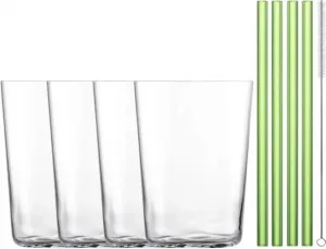 Бокалы для коктейлей Dekomiro SECCO со вкусом 4 стеклянные трубочки Салфетка для чистки стекол Eisch