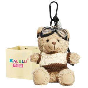 Плюшевый брелок-кукла с камерой и медвежонком в свитере, очки для дайвинга, плюшевый кулон, высота 11см Click, коричневый