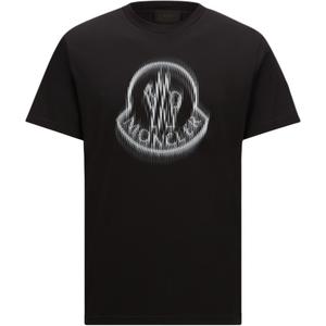 Футболка с принтом градиентного логотипа Moncler, черный