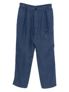Льняные брюки с карманами C.P. Company, синий