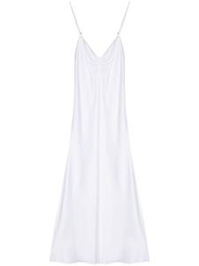 Платье миди из плиссированного атласа Forte Forte, белый