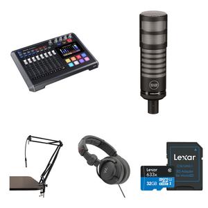 Комплект TASCAM Mixcast 4 Podcast Value с микрофоном Limelight, штангой и наушниками