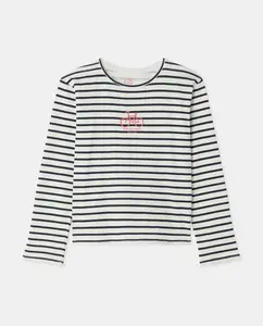 Детская футболка с длинным рукавом в полоску Kids El Corte Inglés, белый