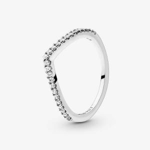 Кольцо Pandora Timeless Sparkling Wishbone, серебро