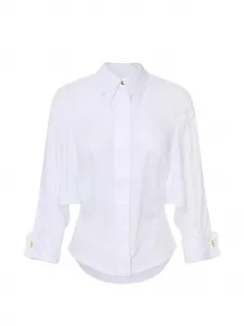Рубашка из хлопка с запонками Elisabetta Franchi, белый