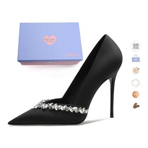 Xingdiman Тонкие каблуки на шпильке для женщин черные [в коробке] (с подарком), цвет Black[Box Included](Gift Included)