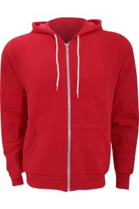 Толстовка с капюшоном из поликоттона и флиса унисекс на молнии / толстовка с капюшоном BELLA + CANVAS, красный