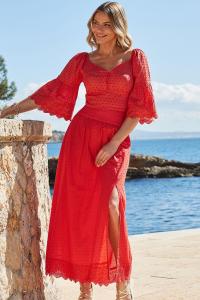 Миниатюрная юбка миди с вышивкой и отделкой вышивкой Sosandar, оранжевый