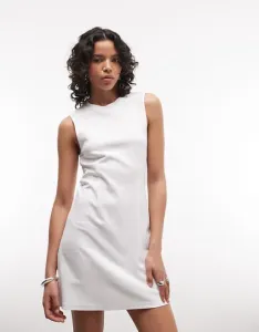 Белое платье мини без рукавов с завязкой на талии Monki