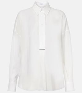 Рубашка из хлопка Оксфорд Brunello Cucinelli, Bianco