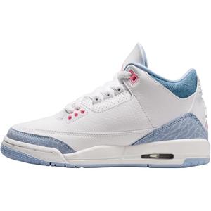 Jordan Air 3 устойчивые к истиранию баскетбольные кроссовки mid top для детей бело-синие подростковые