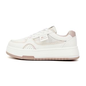 Warrior Антискользящие Износостойкие Низкие Кроссовки для Скейтбординга Женские Бело-Розовые, Бежевый/Светло-Розовый