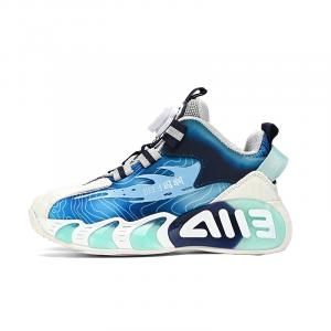 Дышащие, легкие, низкие детские баскетбольные кроссовки ZIJIAN, белый/синий