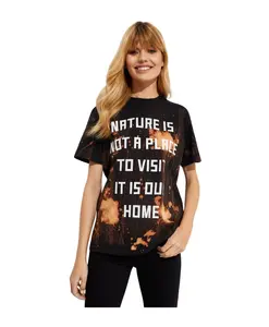 Футболка с принтом в стиле тай-дай и напечатанным текстом. Golden Goose, черный