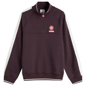 Свитшот с лавровым принтом и застежкой-молнией 1/4 из органического материала Casablanca, Aubergine