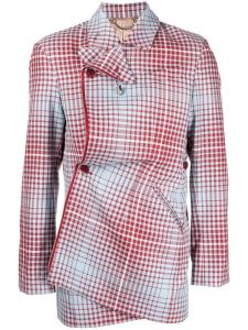 Charles Jeffrey Loverboy однобортный пиджак в клетку, синий