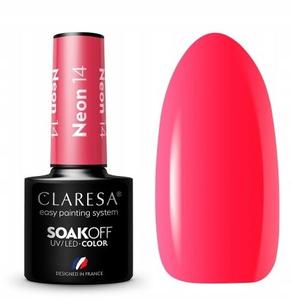 Гибридный лак для ногтей Claresa Neon 14 Оранжевый Красный Розовый Ladiosa