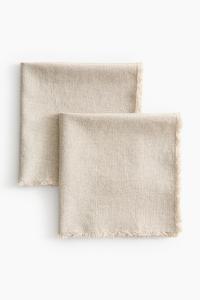 Салфетка H&M Linen Textile, 2 штуки, 40X40 см, бежевый