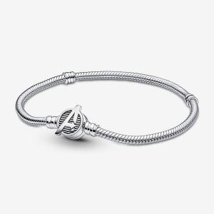 Браслет Pandora Moments Marvel The Avengers Logo Clasp Snake Chain, серебро