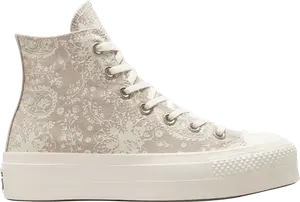 Кроссовки Converse Wmns Chuck Taylor All Star Platform High Fall Florals - String, коричневый