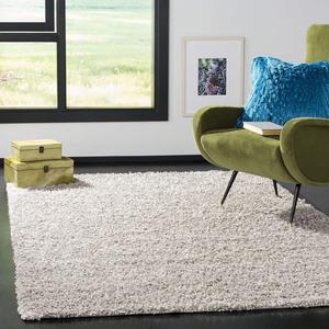 SAFAVIEH Athens Shag Collection ковер 183 x 275 см - Silver, без линьки и простой в уходе, идеален для помещений с высокой проходимостью в гостиной, спальне (SGA119S)