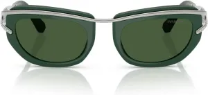 Женские квадратные солнцезащитные очки Swarovski Sk7026, Dark Green/Dark Green