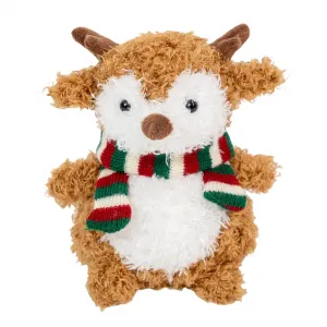 Рождественский шарф с оленями плюшевая кукла высотой 18см MAOGEGE, белый