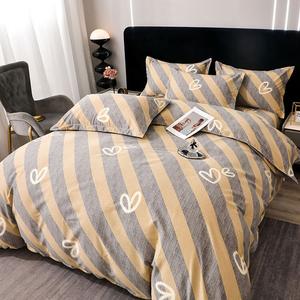 LUOLAI HOME Комплект постельного белья, 4 предмета, 150 см, простыня, пододеяльник 200x230 см, наволочки, цвет One's mind is in a fog