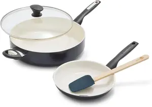 Сковорода GreenPan Rio с крышкой, 20 см, черный