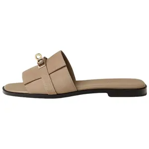 Женские сандалии Giulia Slide, светло-умбровые HERMES, Light Umber