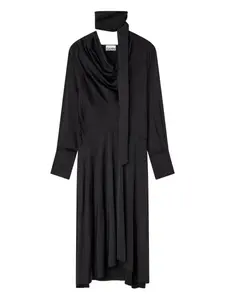 Платье миди с воротником-хомутом GANNI, черный