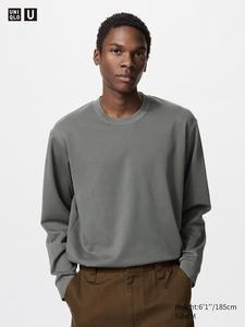 Лонгслив мужской свободного кроя Uniqlo, цвет 58 зеленый