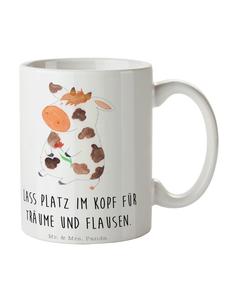 Кружка с изображением коровы и надписью на белом фоне Mr. & Mrs. Panda