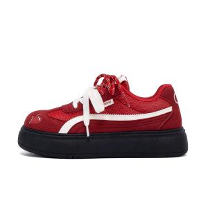 HUANQIU Легкие дышащие низкие кроссовки для скейтбординга, увеличивающие рост, женские, красные