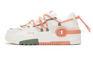 Коллекция Essentials Бампер V1 Лоу Топ Скейтборд Обувь Женская Бело-Оранжевая Champion, Молочный Белый/Закатный Оранжевый