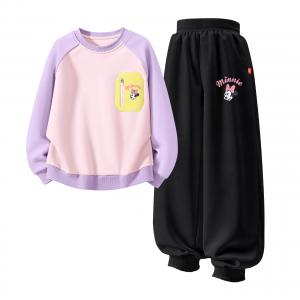 Детская повседневная спортивная одежда с круглым вырезом Moderate Disney, silicone lift-up k розовый фиолетовый+lift-up k серый