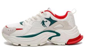 QIAODAN Низкие повседневные туфли с амортизацией, противоскользящие и износостойкие, мужские, белые, зеленые