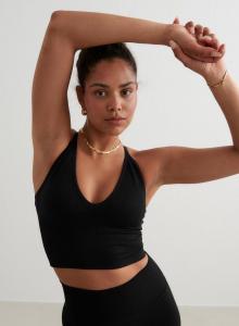 AIM'N Женский спортивный бюстгальтер для йоги, бесшовный, с перекрещивающимися чашечками на спине, черный