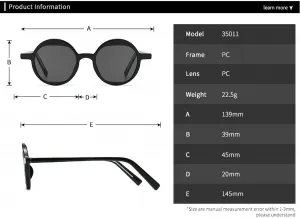 Солнцезащитные очки для женщин и мужчин, модные ретро-очки в стиле 90-х, винтажные очки в оправе Y2K Melrose, Black