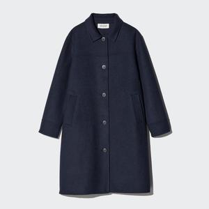 Пальто женское Uniqlo длинное, 69 темно-синий