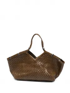 Большая плетеная вручную сумка-тоут Usha Benedetta Bruzziches, коричневый