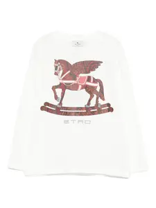 Топ Pegaso с длинными рукавами и принтом пейсли ETRO KIDS, белый
