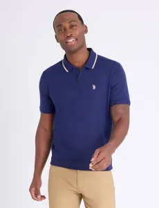 Футболка-поло U.S. Polo Assn White Label Slub Pique With Rib Waist, темно-синий