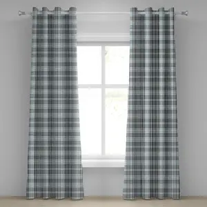 Шторы на люверсах ABAKUHAUS с абстрактным рисунком, современный клетчатый мотив, мягкий, с геометрическим эффектом, симметрия, модный образ, декоративные двухпанельные шторы, 280 см x 225 см, бледно-голубо-серый цвет Abakuhaus