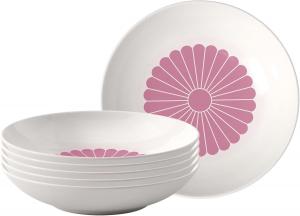 Набор тарелок для пасты Villeroy & Boch Fleur Couleur, 6 предметов, 24 см, розовый