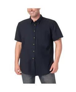 Мужская спортивная рубашка с коротким рукавом, не требующая глажки KingSize, черный