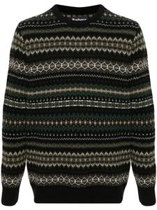 Barbour свитер в технике фэр-айл-вязания, черный
